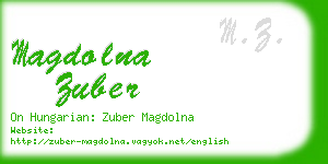 magdolna zuber business card